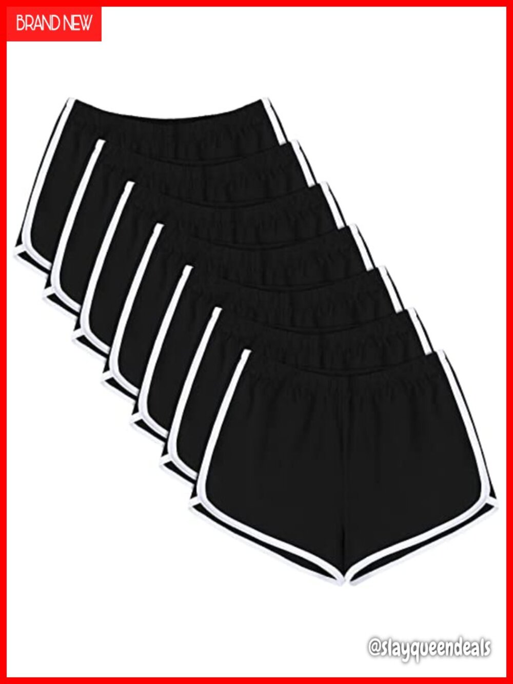 7 Pack Womens Cotton Dolphin Shorts High Rise Athletic Gym Yoga Lounge Run